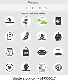 halloween vector icons for user interface design