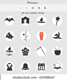 halloween vector icons for user interface design