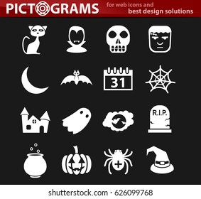 halloween vector icons for user interface design