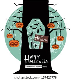 Halloween vector illustration.