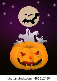 Halloween vector illustration. Background for flyers Halloween