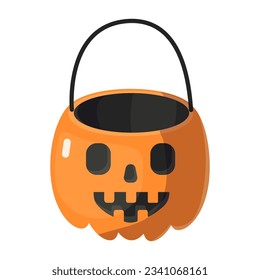 Halloween vector illustration with basket halloween pumpkin