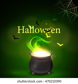 Halloween vector illustration bright postcard.