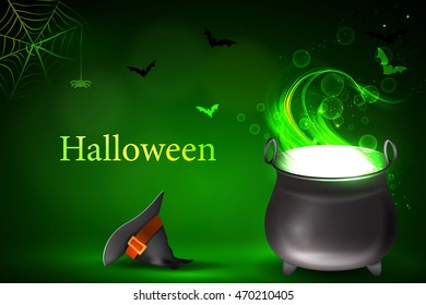 Halloween vector illustration bright postcard.