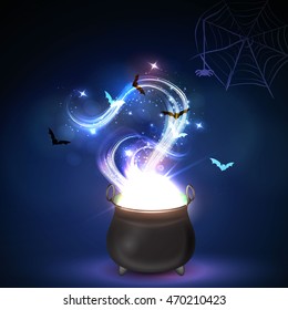 Halloween vector illustration bright postcard.