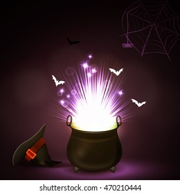 Halloween vector illustration bright postcard.