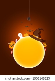 Halloween vector illustration with brown background