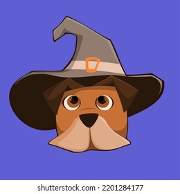 Halloween vector illustration, cartoon dog