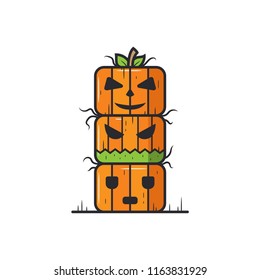 Halloween vector illustration with clean and flat design style
