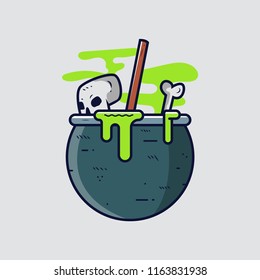 Halloween vector illustration with clean and flat design style