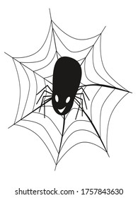 Halloween vecter ilustración cobweb y araña. Tarjeta educativa para niños. Diseño de portada