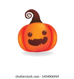 Halloween vector illustration.  Cute  pumpkin with Halloween typography on white background.