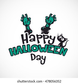 Halloween vector illustration - Dead Man's arms from the ground 