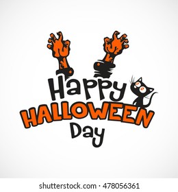 Halloween vector illustration - Dead Man's arms from the ground 