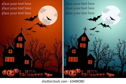 Halloween vector illustration (Flyer, Invitation)
