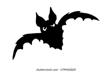 Halloween vector illustration. Hand drawn bats isolated on white background. Spooky character for banner, poster, invitation or festive decoration