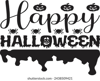 Halloween Vector illustration, Happy Halloween t-shirt design 
