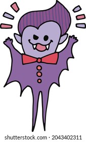 Halloween vector illustration happy vampire