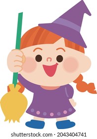 Halloween vector illustration happy witch