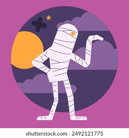 Halloween vector illustration mummy man