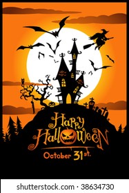 Halloween vector illustration. No mesh.