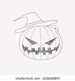  Halloween vector Illustration on white background.