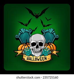 Halloween vector illustration poster