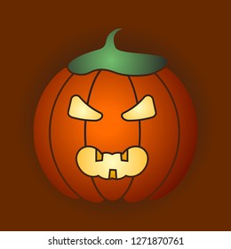 Halloween vector illustration with pumpkin