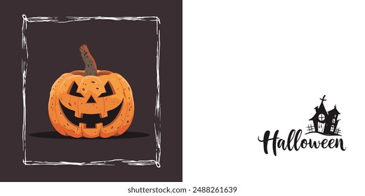 Halloween Vector Illustration with Pumpkin.