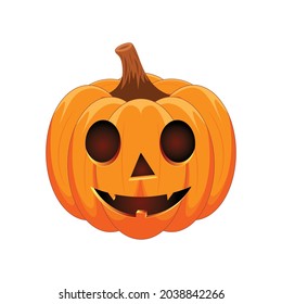 Halloween Vector illustration Pumpkin Funny Face Expression isolated on white background