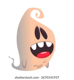 Ilustración vectorial de Halloween de fantasma de miedo sobre fondo blanco