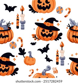 halloween vector illustration seamless pattern for decoration	