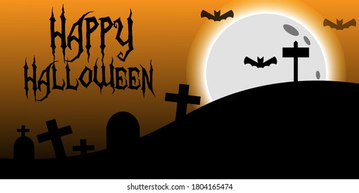 halloween vector illustration and silhouette design.vector eps10