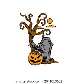 Halloween vector illustration suitable for tshirt design