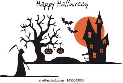Halloween vector illustration. Wallpaper. Background.
