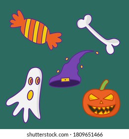 Halloween vector illustrations. Design elements for halloween day. Ready to use for website, mobile app, presentation and any other projects1. EPS10