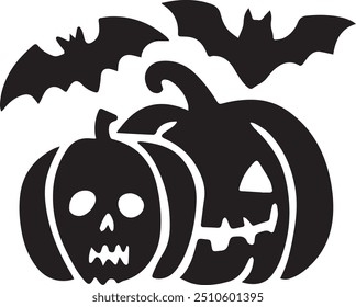 A Halloween vector image crafted for multipurpose use. The design is clean, innovative, minimalistic, and versatile, making it ideal for various applications like logos, posters, t-shirt designs etc.