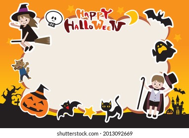 Halloween vector image title cute illustration
