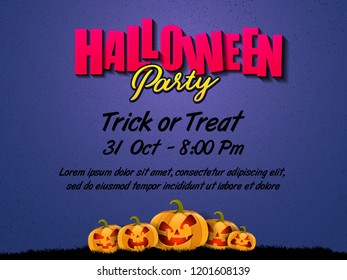 Halloween Vector Invitation and Greeting Card Template
