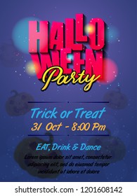 Halloween Vector Invitation and Greeting Card Template