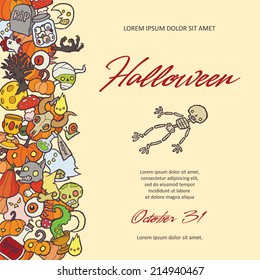 Halloween vector invitation template. You can use it for invitations, flyers, postcards, cards and so on.