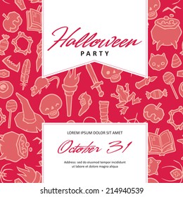 Halloween vector invitation template. You can use it for invitations, flyers, postcards, cards and so on.