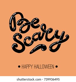 Halloween vector lettering. Hand drawn art. Ready-to-use art. Template for your design.