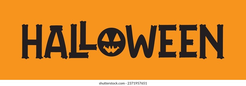 Halloween vector lettering. Holiday lettering for banner. Happy Halloween poster, greeting card, party invitation. Vector illustration.