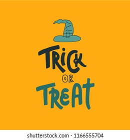 Halloween vector lettering. Holiday calligraphy and web for banner, poster, greeting card, party invitation. Isolated illustration.