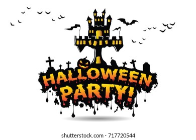 Halloween Vector lettering Halloween Party.