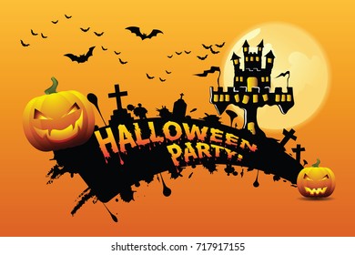 Halloween Vector lettering Halloween Party.