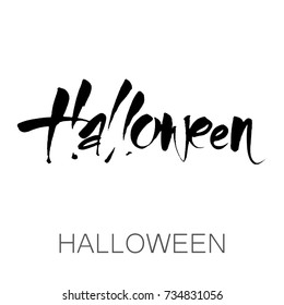 Halloween vector lettering. Text Banner. Hand drawn message design background. Vector illustration.