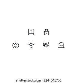 Halloween vector line icons pack