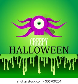 Halloween vector party poster, scary collection.